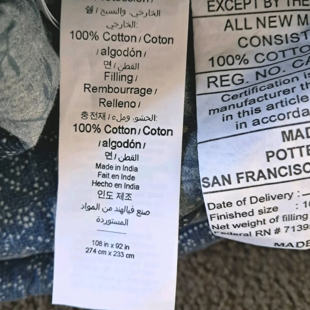 Pottery Barn Harper Quilt King/Cal King Cotton